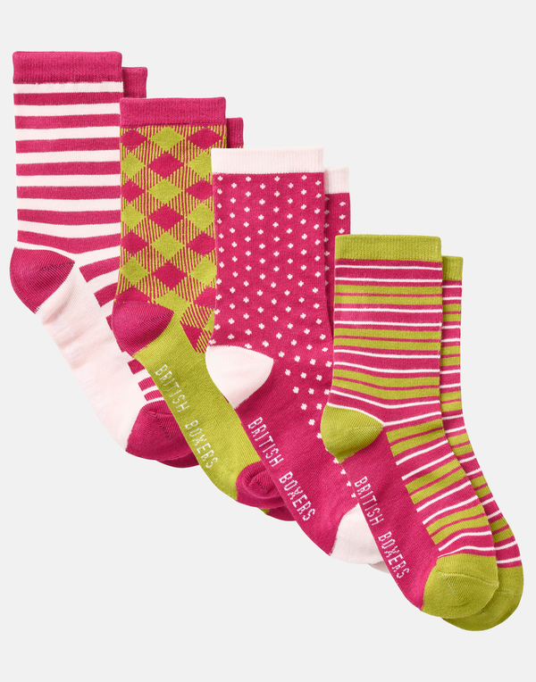 Women's Bamboo Four-Pair Sock Gift Box – Rhubarb Sugar