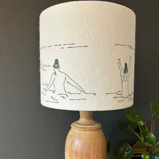 Embroidered Sea Dipper Liberty Print Lampshade