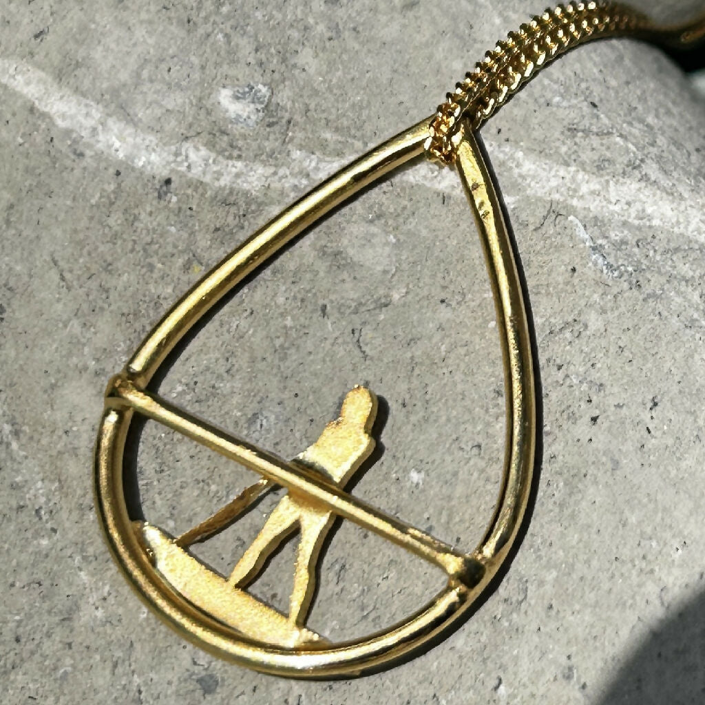 Blue Seaglass 9ct Gold Dangly Earrings