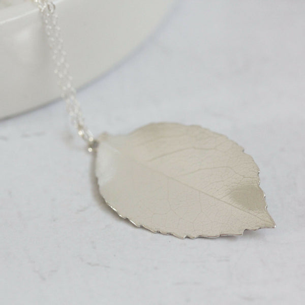 1. Sterling Silver Rose Leaf Pendant | Handmade Botanical