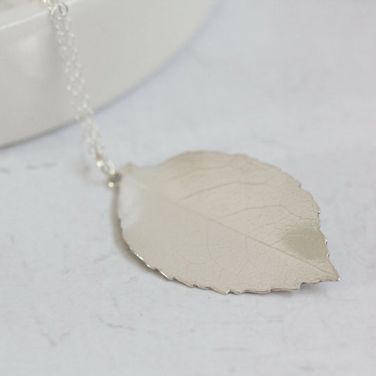 1. Sterling Silver Rose Leaf Pendant | Handmade Botanical