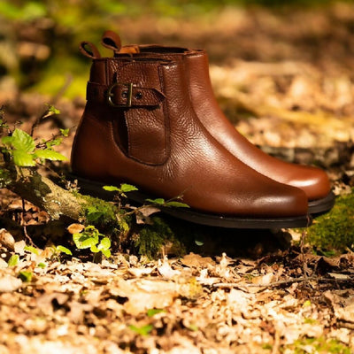 Ladies Chelsea Boot - Merlin in mid brown grain leather