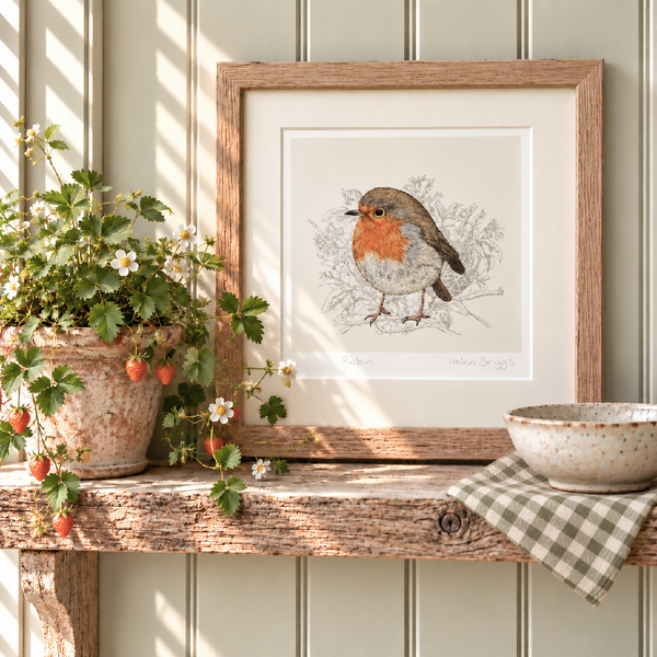 Robin Redbreast Signed and Mounted Giclée Art Print