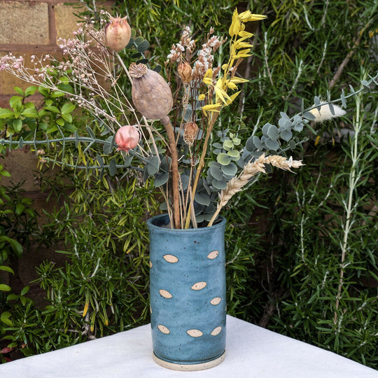 Stoneware Vase - Tourmaline Dots