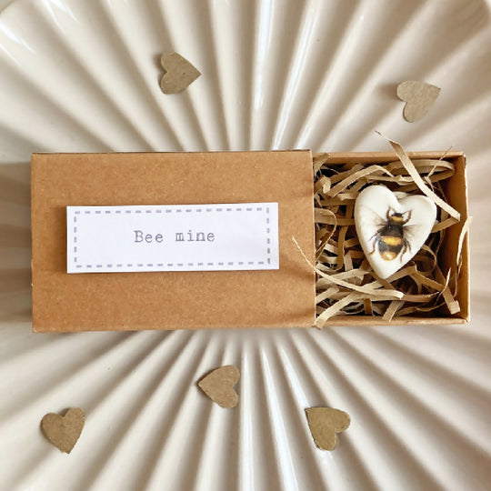 Porcelain Matchbox Token Bee Mine