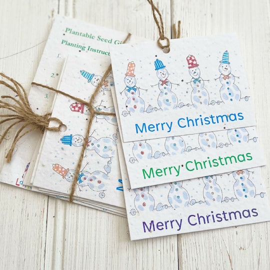 Plantable Seed Card 'Jolly Snowmen' Gift Tags