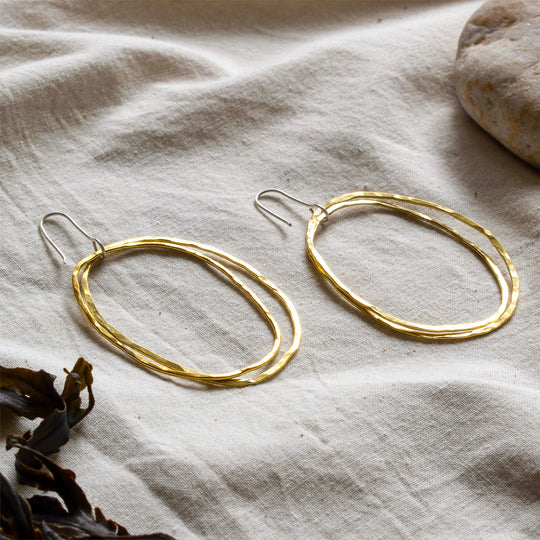 Stacked Hoops Brass