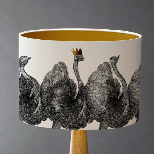 Show Time! Vintage Ostrich Print Handmade Lampshade