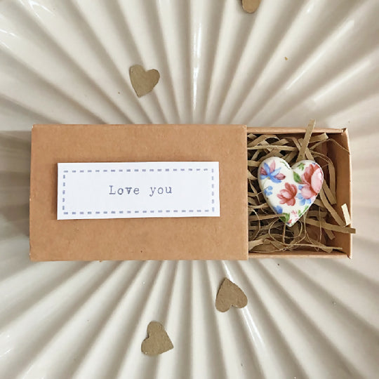 Porcelain Matchbox Token Love You