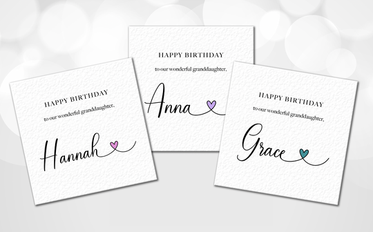 Personalised Granddaughter Birthday Card
