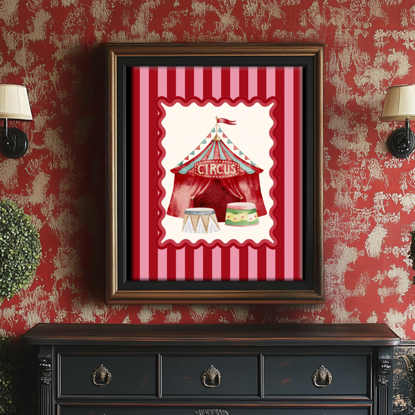 Le Cirque Circus Tent I Circus Artwork I Kids Room Illustration I Funfair Wall Art