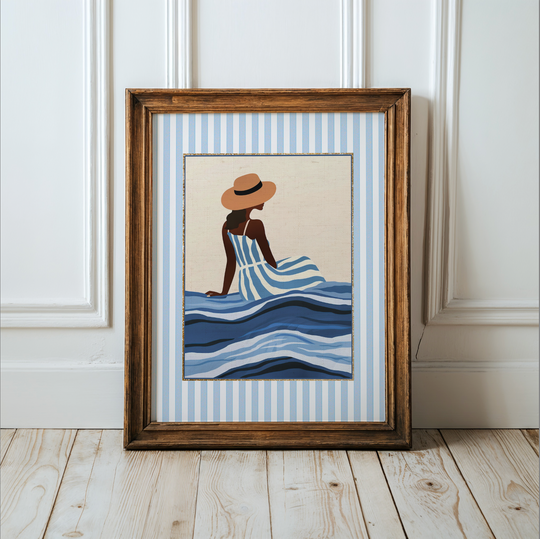 Coastal Artwork Retro Beach Life Cote d' Azur Print