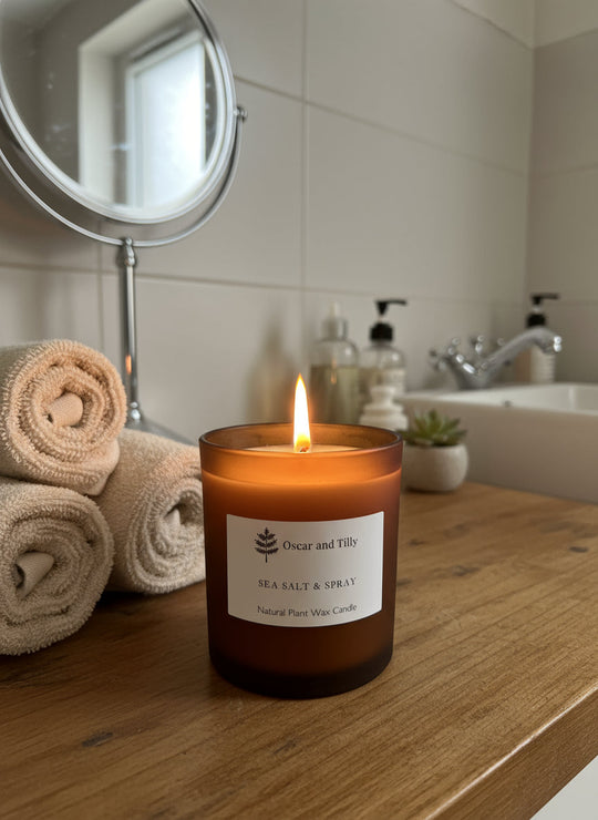 Frosted Amber Candle Jar - Sea Salt & Spray