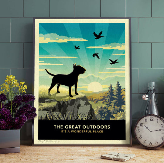 ENGLISH BULL TERRIER 'THE GREAT OUTDOORS’ LIMITED EDITION ART PRINT