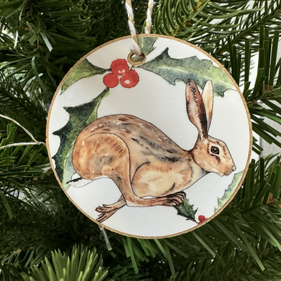 Leaping hare Christmas decoration 2