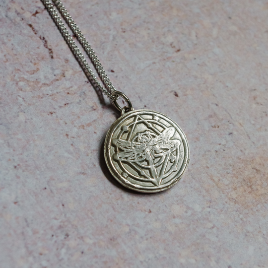 Silver Dragonfly Talisman Necklace