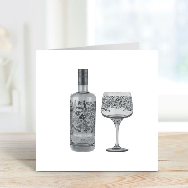 Silent Pool Gin Hand Drawn Greeting Card