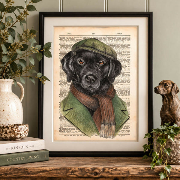 Black Labrador Dictionary Art Print – Country Gentleman