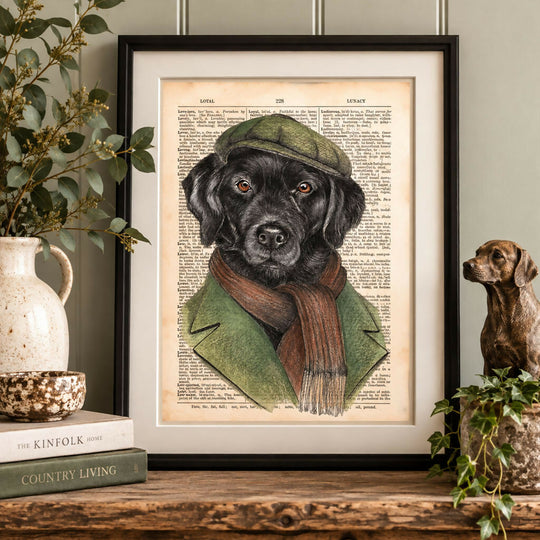 Black Labrador Dictionary Art Print – Country Gentleman