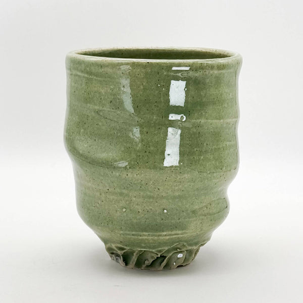 Slump matcha cup Celadon Jade front