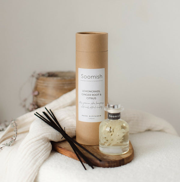 Lemongrass, Ginger Root & Citrus Botanical Reed Diffuser - Uplifting & Energising