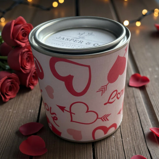 Love Heart Candle Tin – 220g Soy Candle