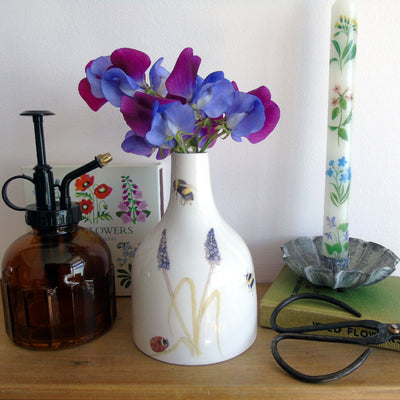 Spring Flower and Bee Fine Bone China Bud Vase