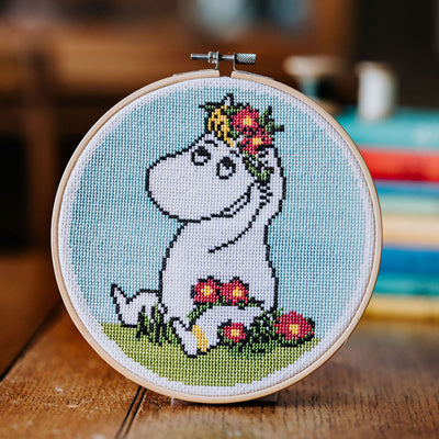 Moomin - Snorkmaiden Flower Arranging Cross Stitch Craft Kit