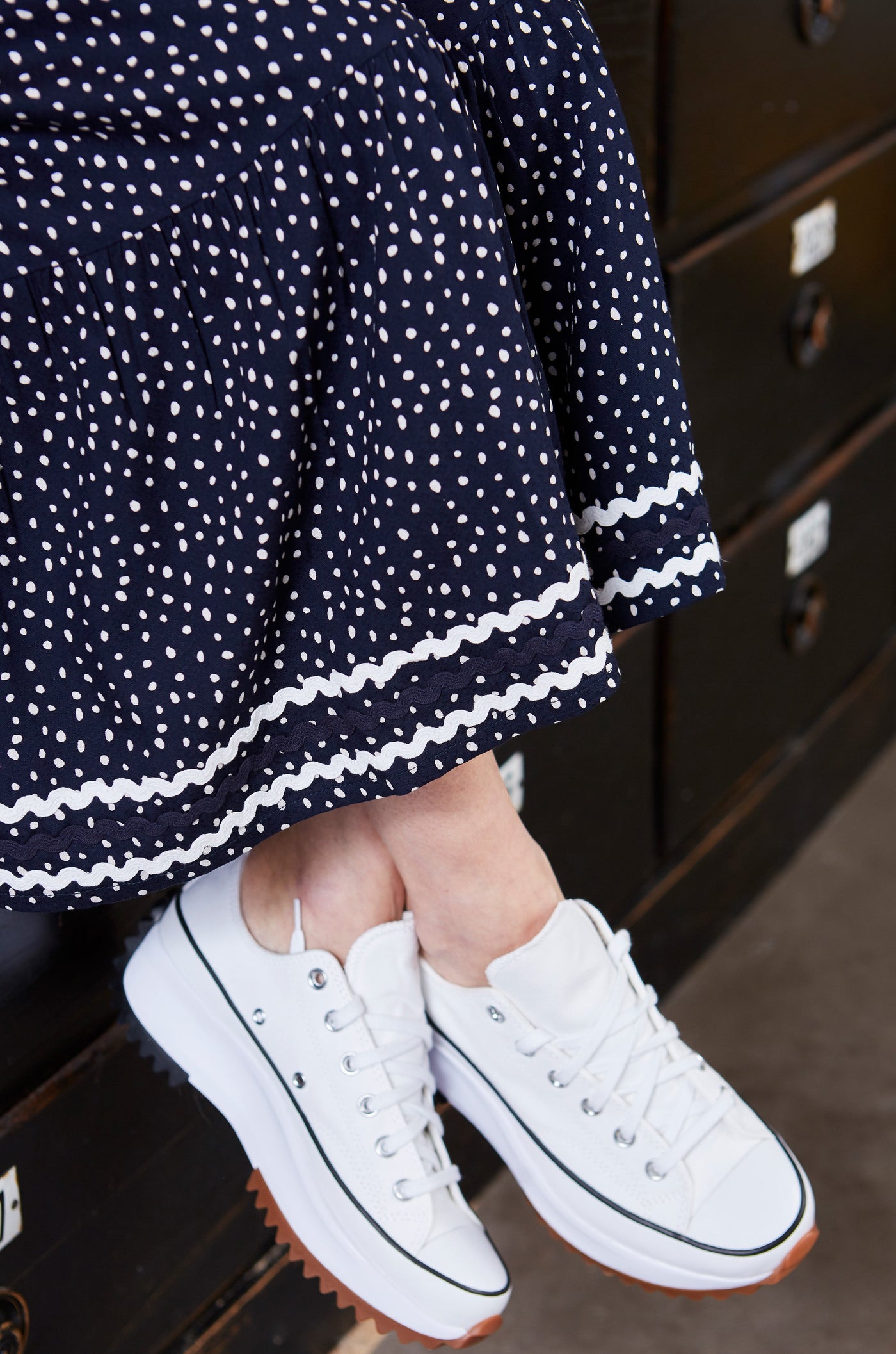 Speckle Tiered Dobby Skirt