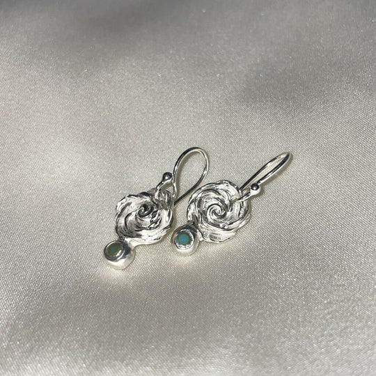 Rose Drop Sterling Silver Fine Earrings