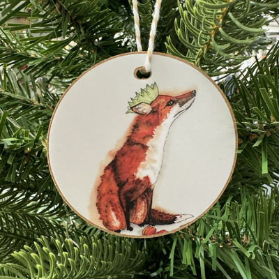 Festive fox Christmas decoration 2