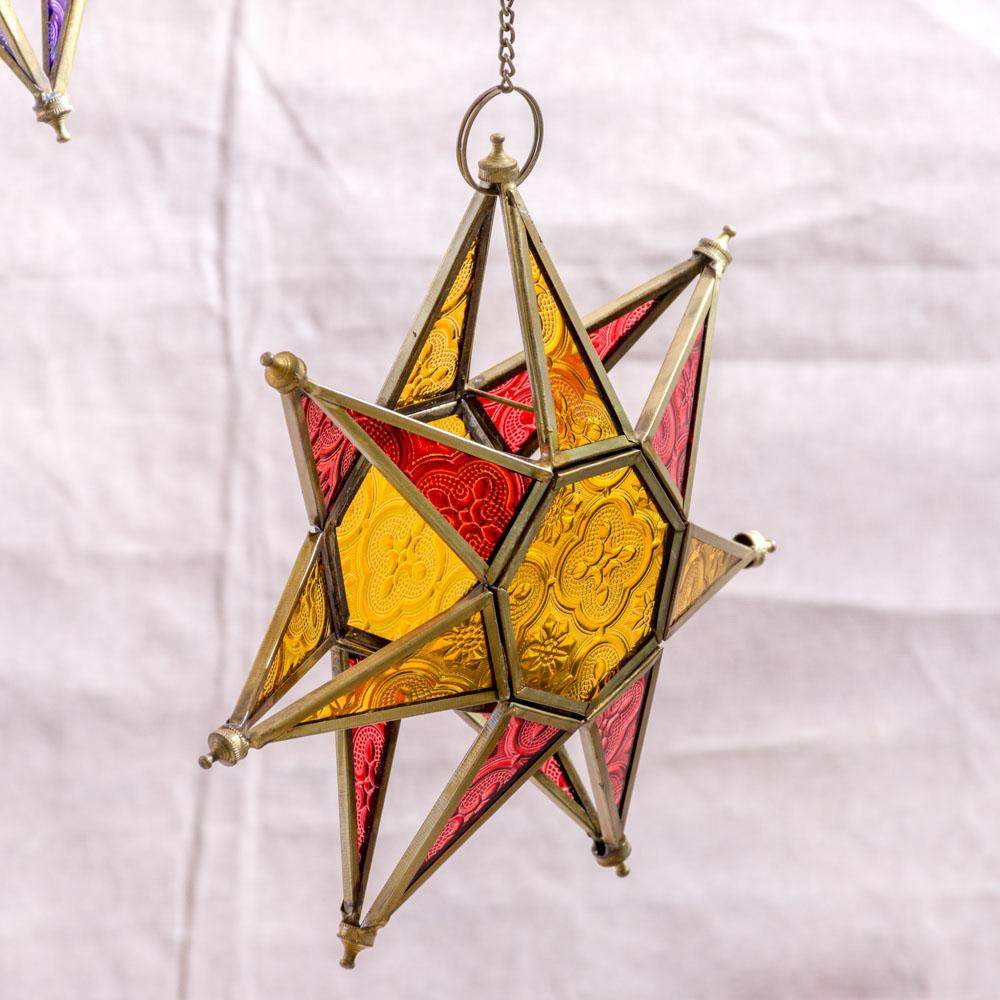 Glass Star Hanging Candle Holders