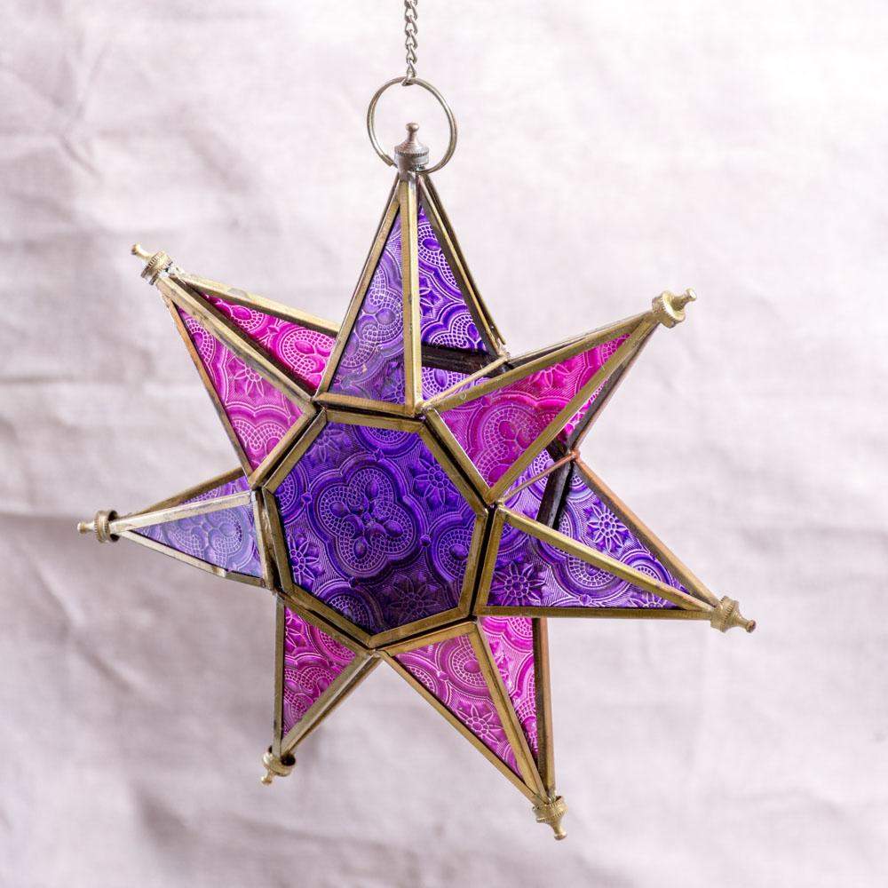 Glass Star Hanging Candle Holders