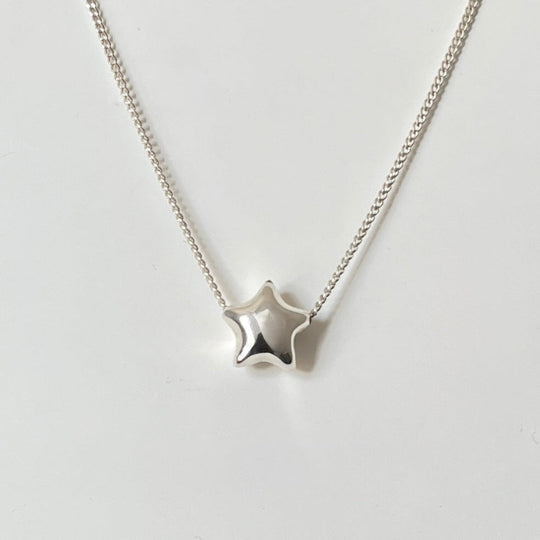 Sterling Silver Star Shaped Pendant Necklace
