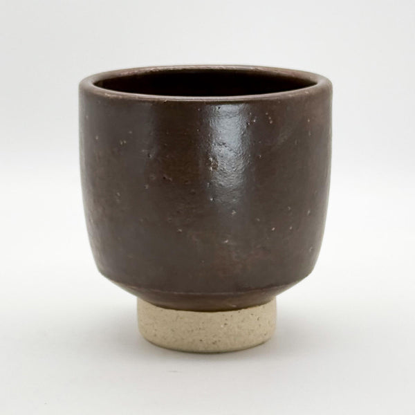 Straight matcha cup walnut front
