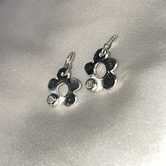 Daisy Drop Sterling Silver Earrings