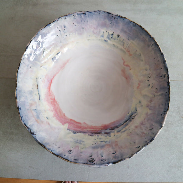 Large Rustic Glaze washed Stoneware Bowl
