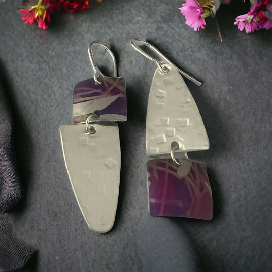 Purple Petunia Drop Earrings