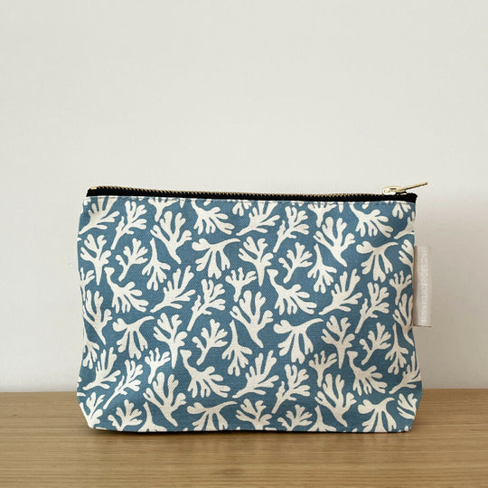 Salty Seaweed Cosmetic Bag in Wedgewood Blue