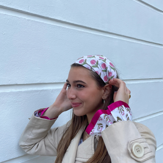 Pink Block Print Headband