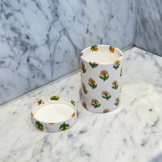 Yellow Floral Pen Pot Holder