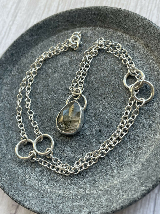 Rutilated Green Quartz necklace