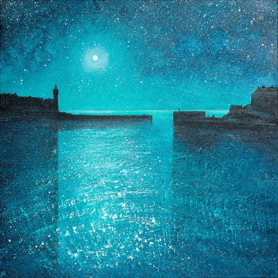 Twilight Porthleven Harbour Original Art