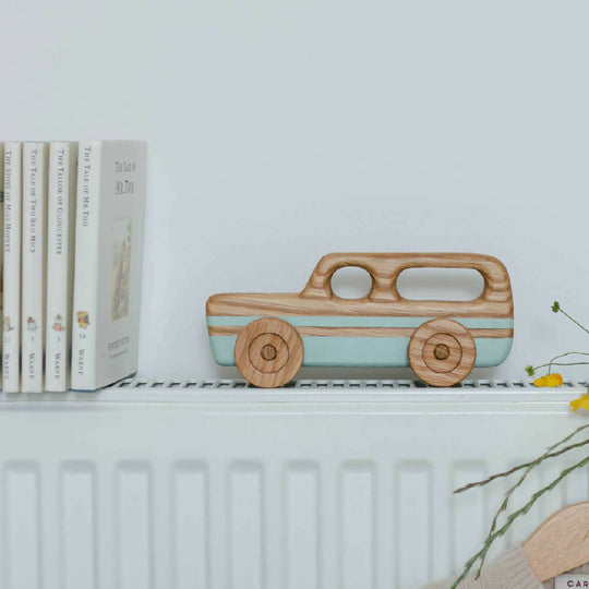 Wooden Toy Car Station Wagon - Duck Egg