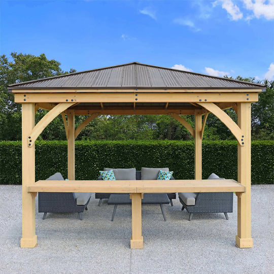 Meridian Gazebo 10ft x 12ft (3m x 3.7m) with 10ft Wooden Bar Counter