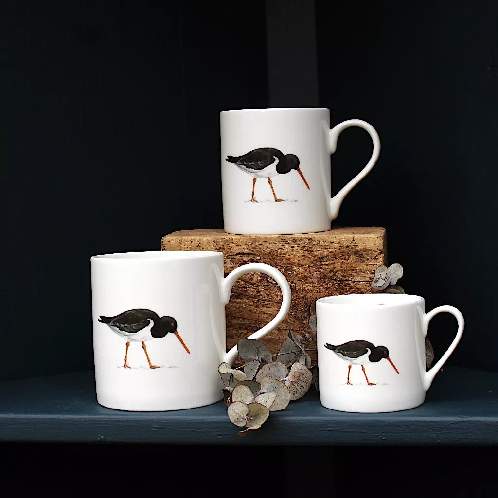 Bone China Mugs in Oystercatcher