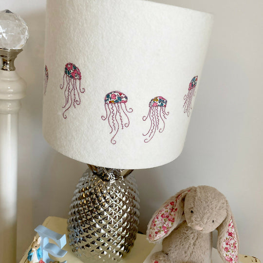 Embroidered Jellyfish Liberty Print Lampshade