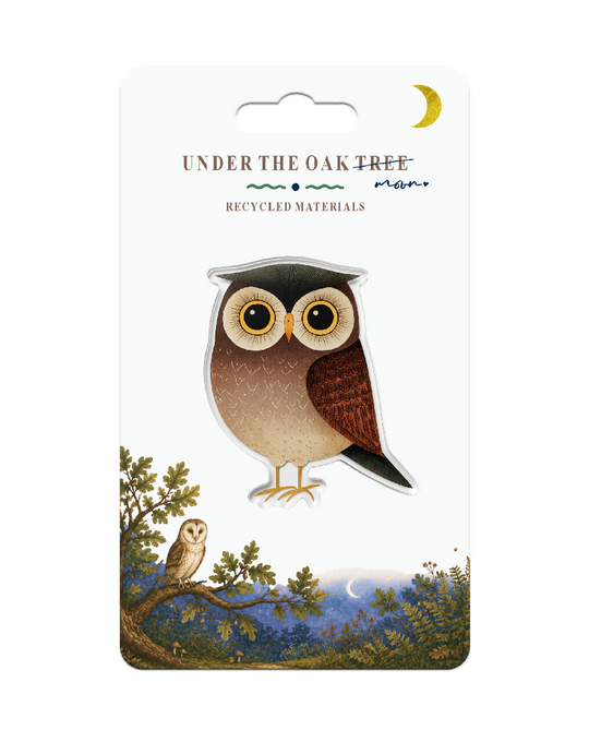 Badge - Owl British Nature Wildlife Bird Brooch Gifts