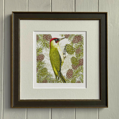 Green Woodpecker - Signed and mounted Giclée Art Print