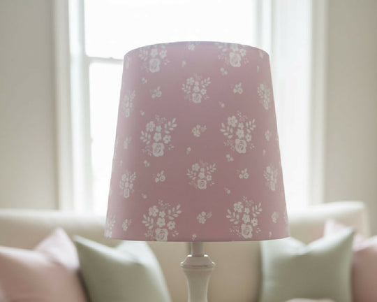 Empire Lampshade in Primrose pink Damson - 20cm shade